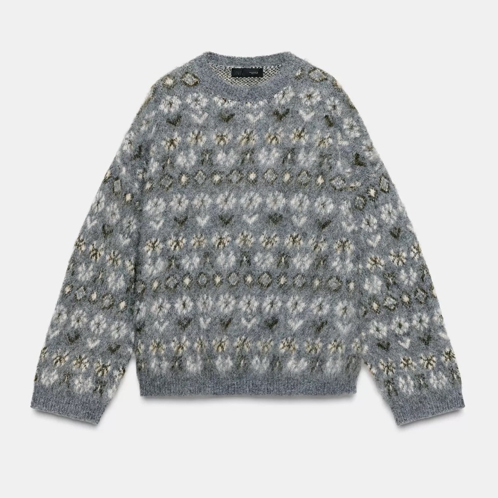 ZARA BRUSHED EFFECT JACQUARD KNIT
JUMPER